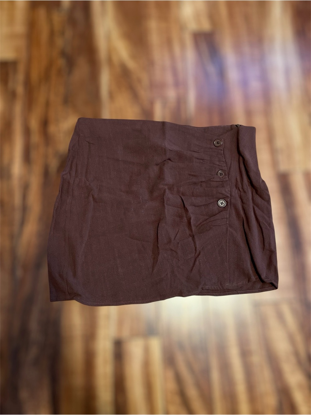 Pacsun Brown Button-Accent Mini Skirt